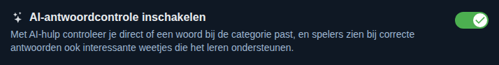 Instelling: AI-controle van antwoorden