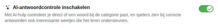 Instelling: AI-controle van antwoorden