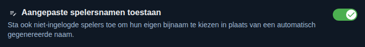 Instelling: eigen bijnamen