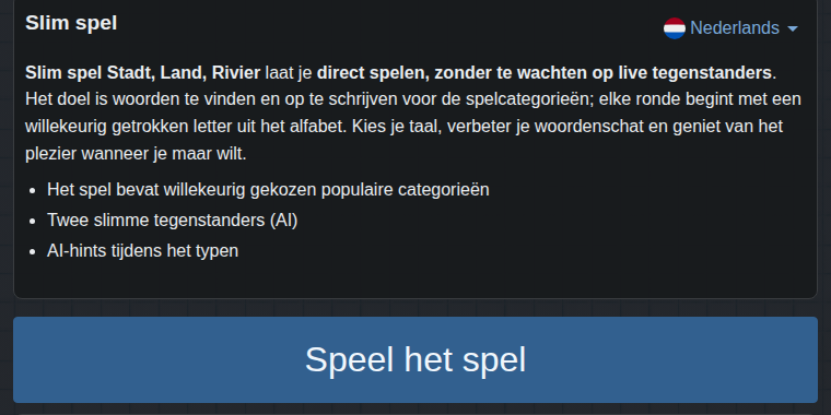 Start van het slimme spel