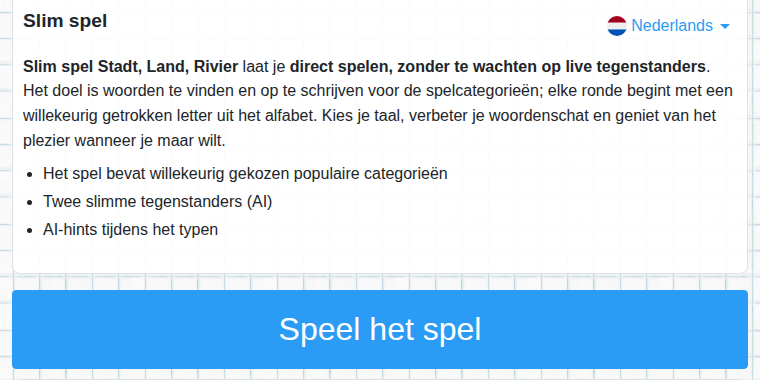 Start van het slimme spel