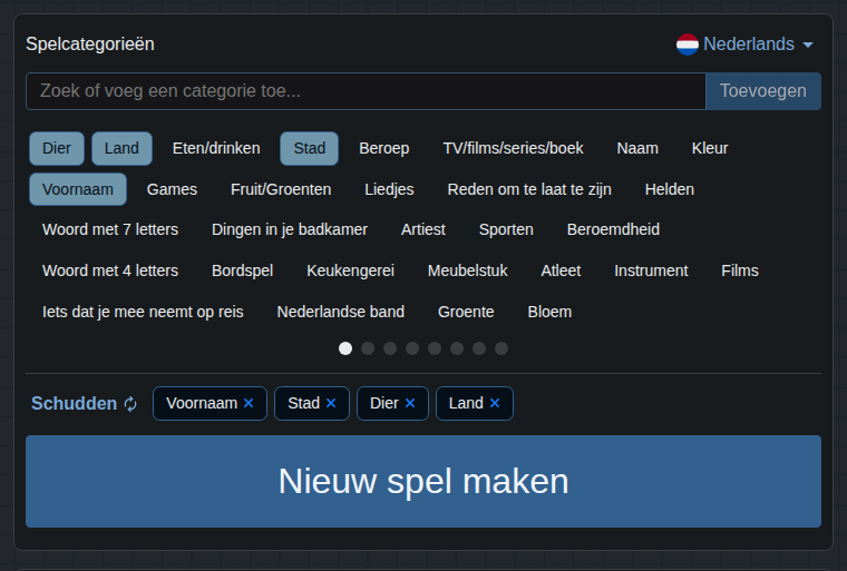 Categorieën kiezen