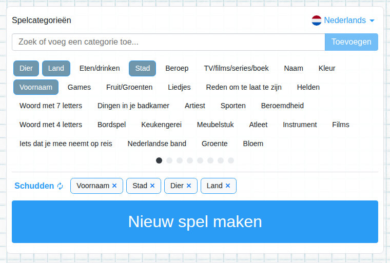 Categorieën kiezen